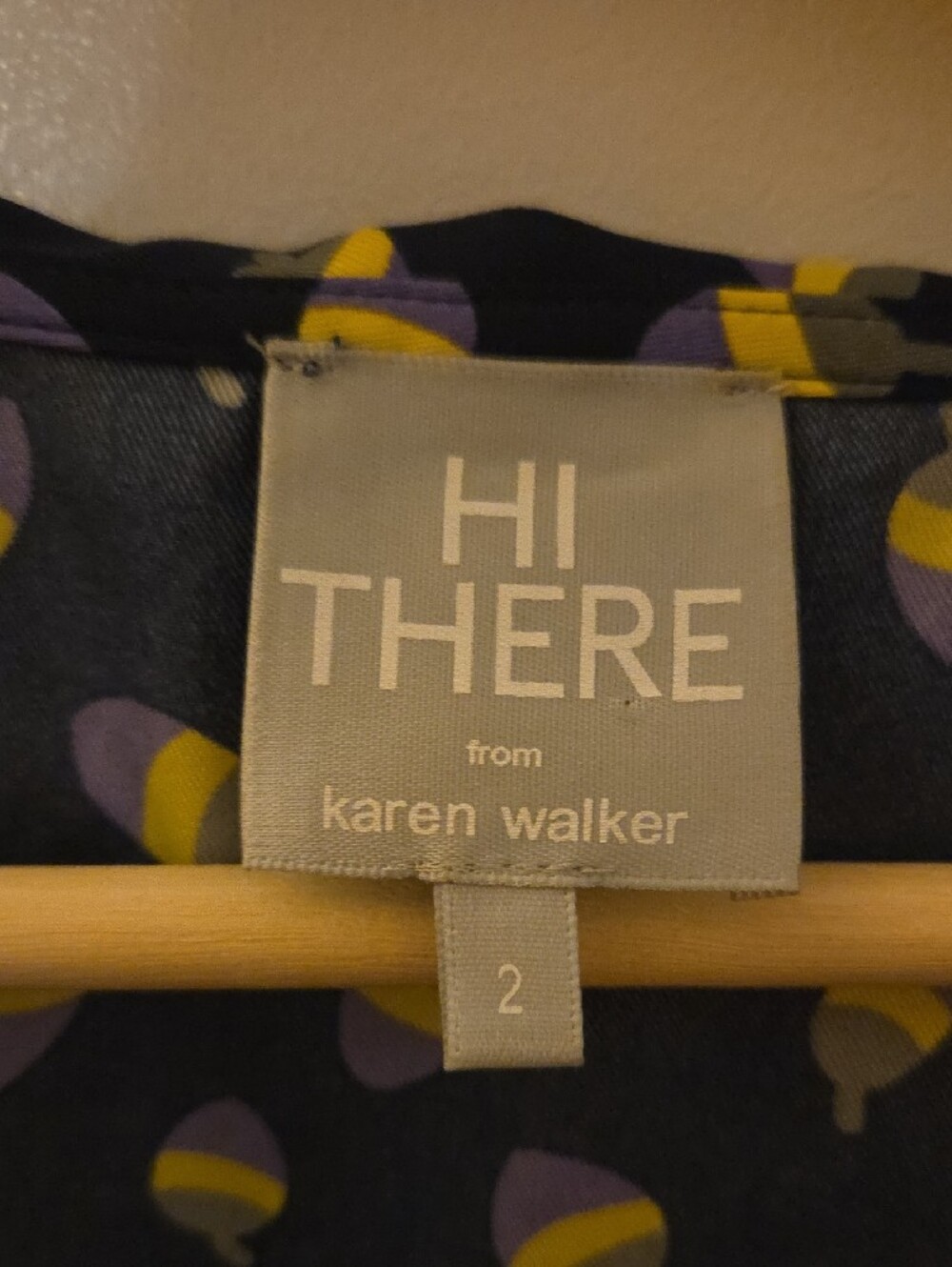 Anthropologie Karen Walker Purple Short-Sleeve Acorn Print Dress - Picture 2 of 5
